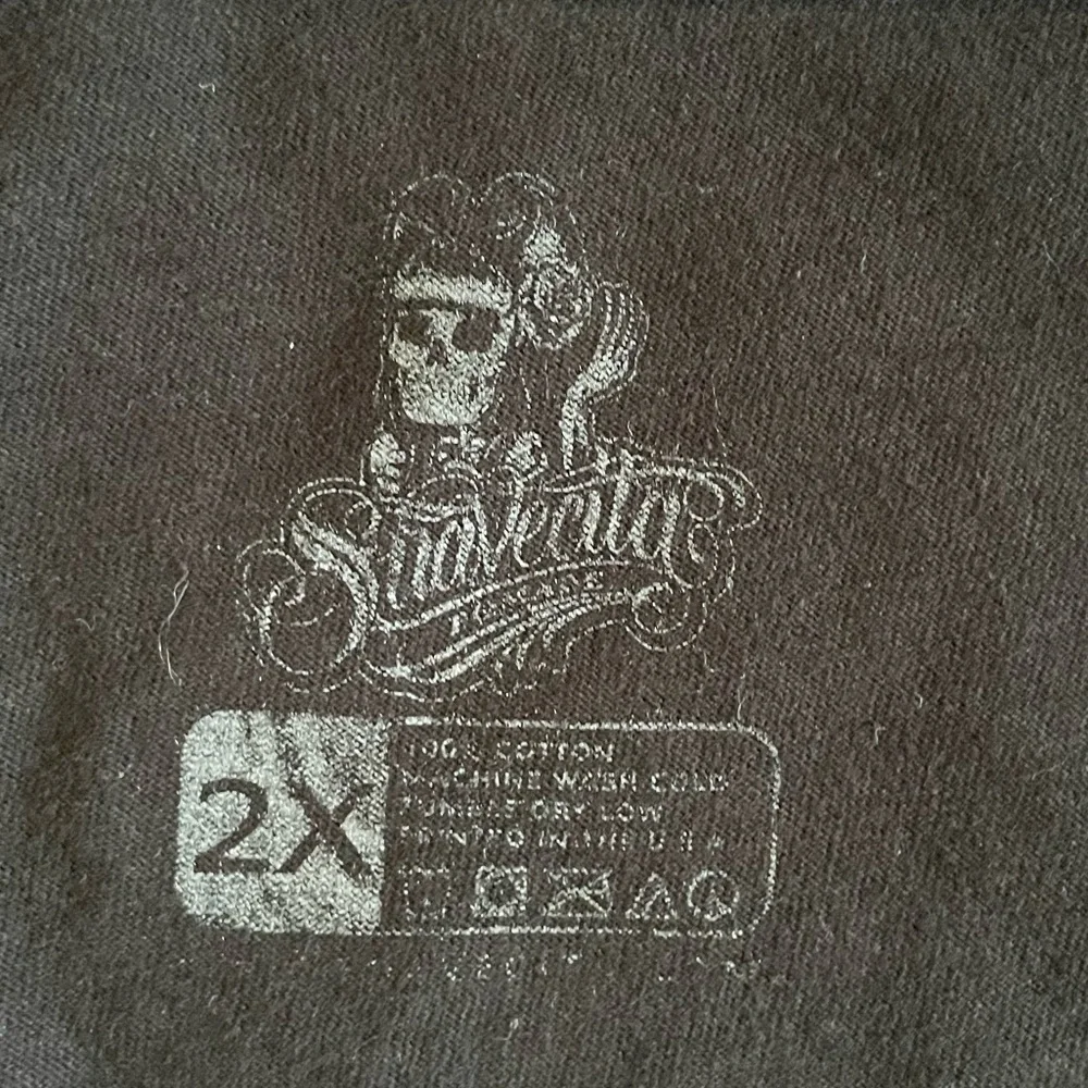 Suavecita Black T-Shirt with Design Skull size 2X 100% cotton